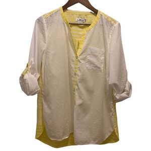 Vineyard Vines Yellow and White Button Down